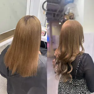 ロング カラー MOMOKA🍑プル エクステ・ハイトーンのヘアスタイル