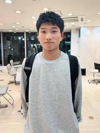 ショート パーマ 海/ミディアムレ イヤー/メンズカットのヘアスタイル