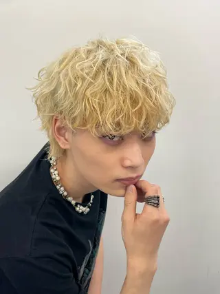 ショート カラー パーマ ヘアアレンジ メンズ 亀井隆汰/メンズ専門 パーマ特化美容師のヘアスタイル