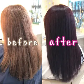 ロング カラー 安井　昴 💫ブリーチ縮毛矯正のヘアスタイル