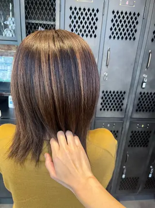 ミディアム カラー パーマ ヘアアレンジ メンズ キッズ ネイル マツエク・マツパ アイブロウ times salon名駅所属・久木原 ゆりのヘアスタイル