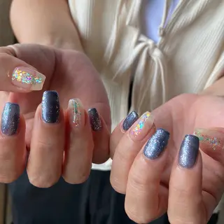 ネイル amuse 手書きニュアンスのネイルデザイン