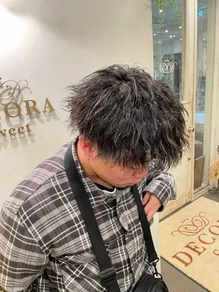 パーマ メンズ メンズカット ボブ/米崎駿也のヘアスタイル