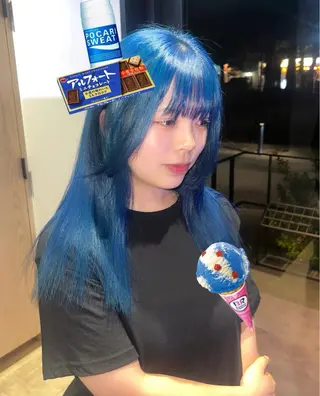 セミロング カラー 岡山ハイトーン・ ルーツカラー/こもものヘアスタイル