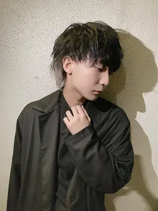 ミディアム カラー パーマ メンズ メンズサロン【owl 心斎橋】難波/アメ村のヘアスタイル