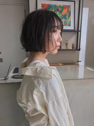 ショート パーマ 【骨格診断カット】 .のヘアスタイル