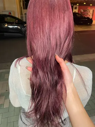 ロング カラー カットモデル/ ハイトーン/ゆうあのヘアスタイル