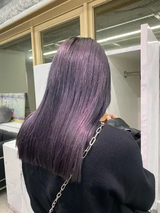 ロング ハイトーン&髪質改善 &韓国エクステ🤎のヘアスタイル