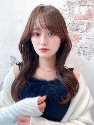 セミロング カラー 顔周り/くびれヘア 韓国ヘア💕風間るなのヘアスタイル