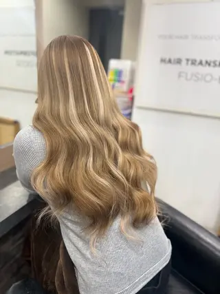 ロング ハイトーン&エクステ 横浜/RIEのヘアスタイル