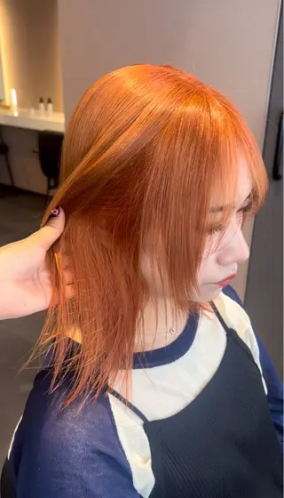 ミディアム i.+OSAKA所属・【大阪】縮毛矯正×ハ イトーン✨のヘアスタイル