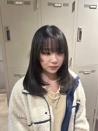 ロング カラー 🥯縮毛/レイヤー/ ベージュヘア🥯のヘアスタイル