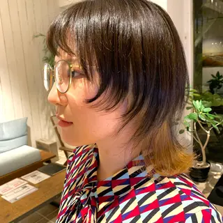 ミディアム カラー 【ロングウルフカット 姫カット】伊藤裕哉のヘアスタイル