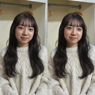 ロング カラー 骨格似合わせカット/ ナチュラルヘアのヘアスタイル