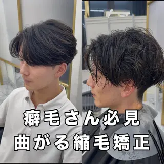 パーマ メンズ 本田 有里のヘアスタイル