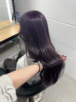 ロング カラー 暗髪🩶ラベンダー/ ブルー/ユウナ🤍のヘアスタイル