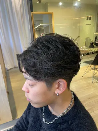 ショート 川副/シャドウ/ 波巻き/メンズパーマのヘアスタイル