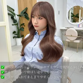 ロング カラー 🇰🇷韓国風くびれ ヘア🇰🇷中村優大のヘアスタイル