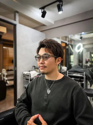 ショート カラー パーマ ヘアアレンジ メンズ NUMBER.12所属・【メンズ専門美容師】 NUMBER.12のヘアスタイル