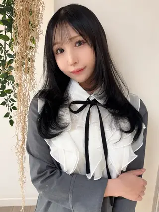 ミディアム 前髪&顔周りカット/ 韓国レイヤー/シバタのヘアスタイル