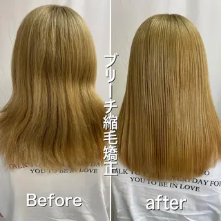 セミロング パーマ 髪質改善/縮毛矯正 /ブリーチ矯正/岡部のヘアスタイル