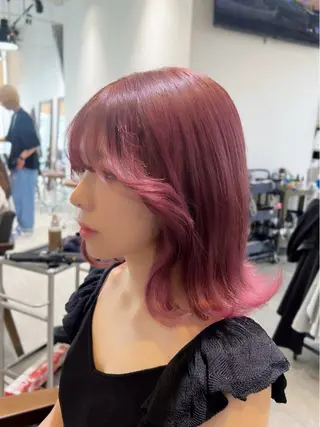 ミディアム カラー ヘアアレンジ Lani5710所属・🎀ハイトーン・艶 カラー HANA🎀のヘアスタイル