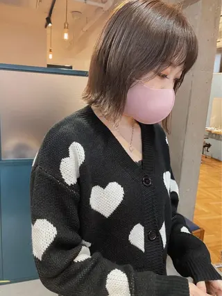 ミディアム カラー ヘアアレンジ Miku /ブリーチ/ボブのヘアスタイル