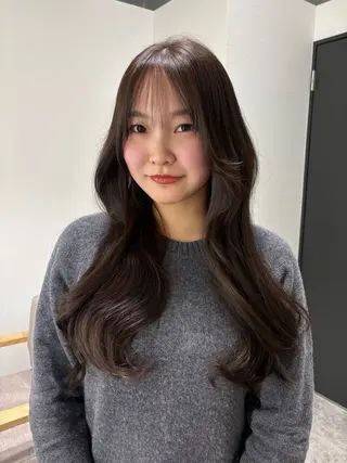 ロング カラー 似合わせ前髪／ 小顔カット🎀そうのヘアスタイル