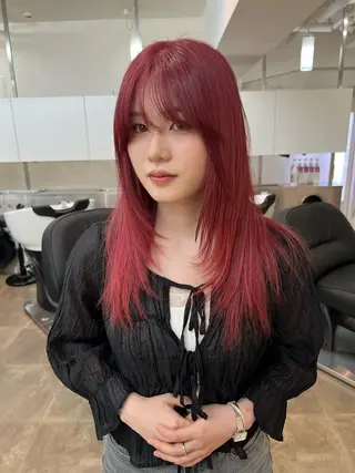 セミロング カラー 一樹ハイトーン/ブリ ーチ/透明感カラーのヘアスタイル