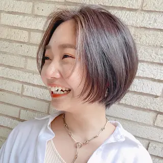 ショート カラー コテ巻き風パーマ★ はるさんのヘアスタイル