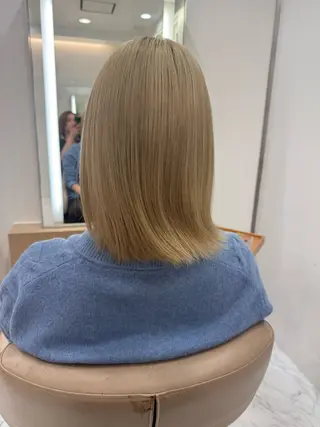 セミロング 濱川響太レディース カットモデルのヘアスタイル