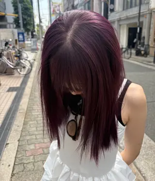 セミロング カラー 野口 和真のヘアスタイル