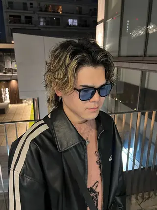 ミディアム カラー パーマ メンズ Tycann(タイカーン)所属・今泉 友希のヘアスタイル