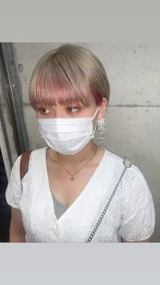 ショート カラー haco＋所属・圧倒的デザイン力 店長🎨RENAのヘアスタイル