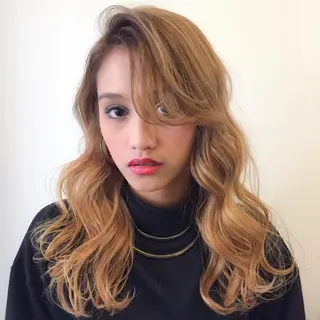ロング カラー パーマ ヘアアレンジ hayaka todaのヘアスタイル
