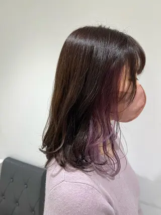 セミロング カラー 【暖色カラー特化】 中山由梨のヘアスタイル