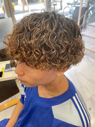 ショート パーマ メンズ ❄️メンズカット 落合諒❄️のヘアスタイル