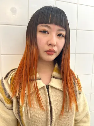 セミロング カラー ヘアアレンジ 🧨ブリーチー×ボブ レイヤー💎じゅえるのヘアスタイル