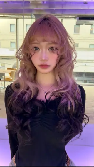 カラー GiseL さあや博多ハイトーンのヘアスタイル