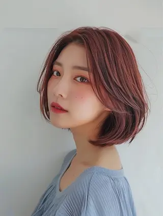 ミディアム 艶髪カラー💙ྀི/ アイ兼任👀/ミナルのマツエク・マツパデザイン