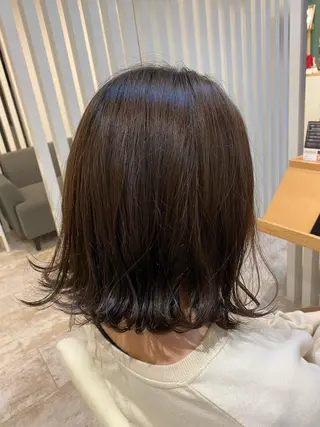 ミディアム カラー ブリーチなしWカラー /酸性ストレート河本のヘアスタイル