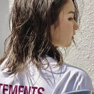 ミディアム カラー パーマ オーダー  府中のヘアスタイル