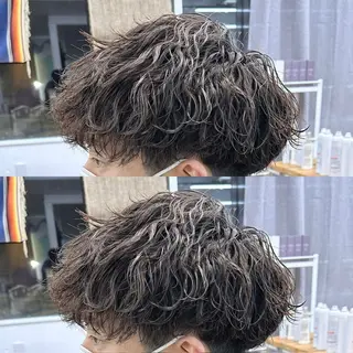 ショート カラー パーマ メンズ YUIMARL/ HIROTOのヘアスタイル