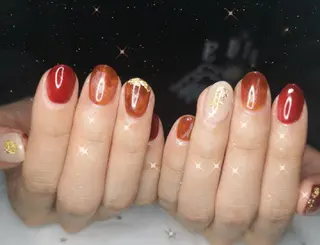 ショート ネイル フィルイン、長さ出し 深爪矯正のネイルデザイン