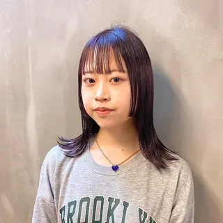 ミディアム カラー パーマ ヘアアレンジ ハル🌸柔色/ ブリーチなし/艶髪のヘアスタイル