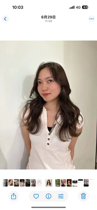 ロング カラー Yuna/ベージュ ダブルカラーのヘアスタイル