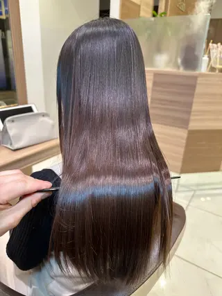 ロング パーマ 学割 悟 韓国風艶髪縮毛矯正のヘアスタイル