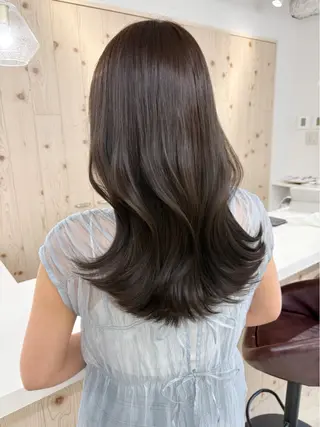 セミロング カラー 新宿/韓国ヘア/ 髪質改善ストレートのヘアスタイル