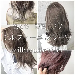 セミロング カラー ブリーチ/髪質改善 NYNY大久保のヘアスタイル