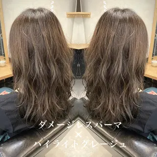 ロング カラー パーマ 美髪矯正 🌈髪質改善 山下のヘアスタイル